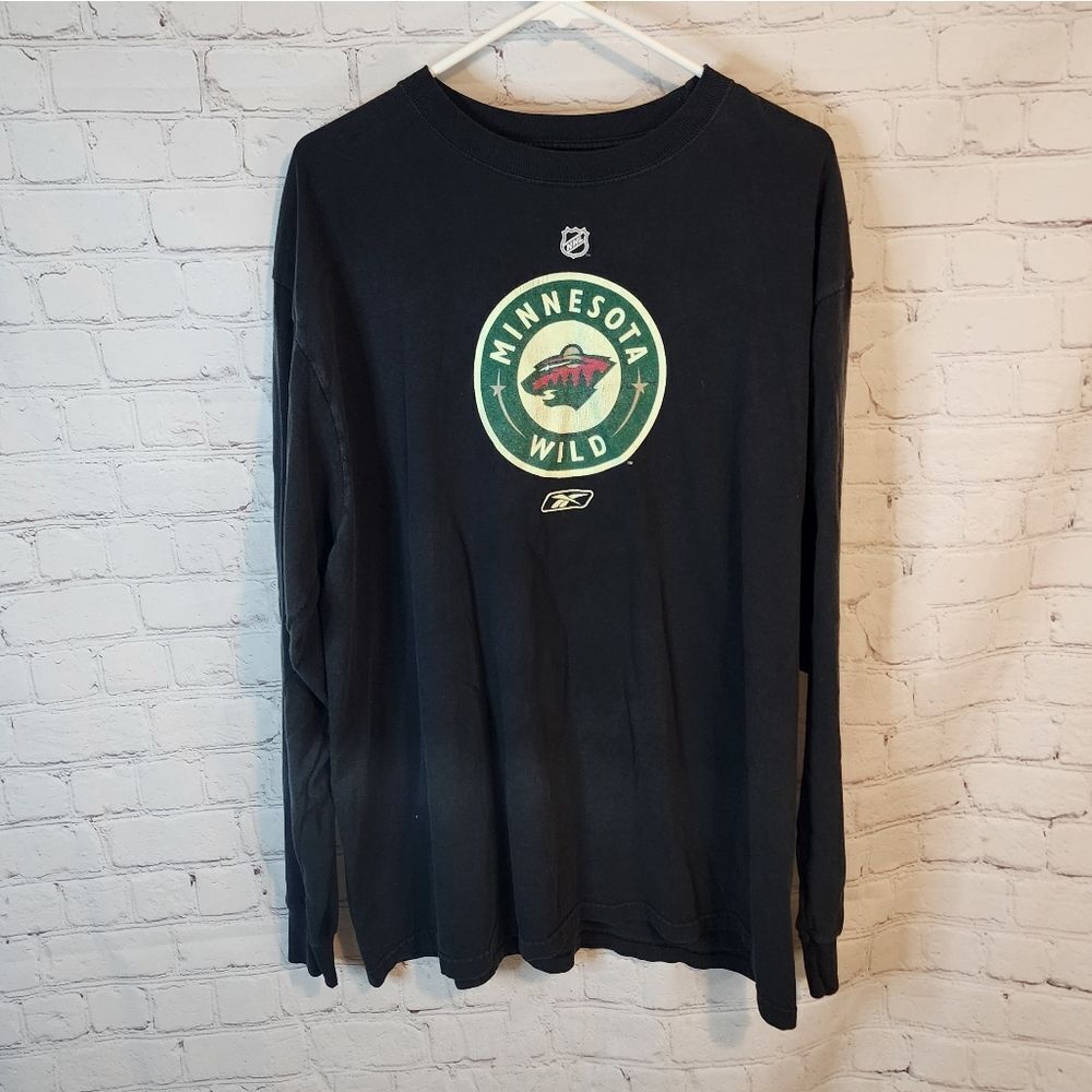 Men's Reebok Minnesota Wild Black Long Sleeve Shirt